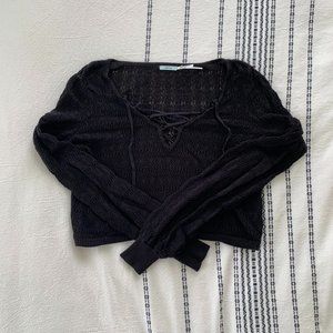 Kimchi Blue Crochet Cropped Sweater